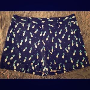 MAISON JULES Low Rise Pineapple Print Shorts 4